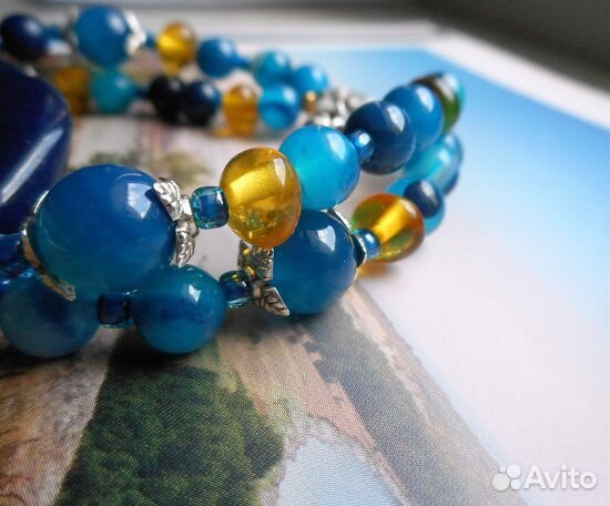 Браслет из янтаря и агата