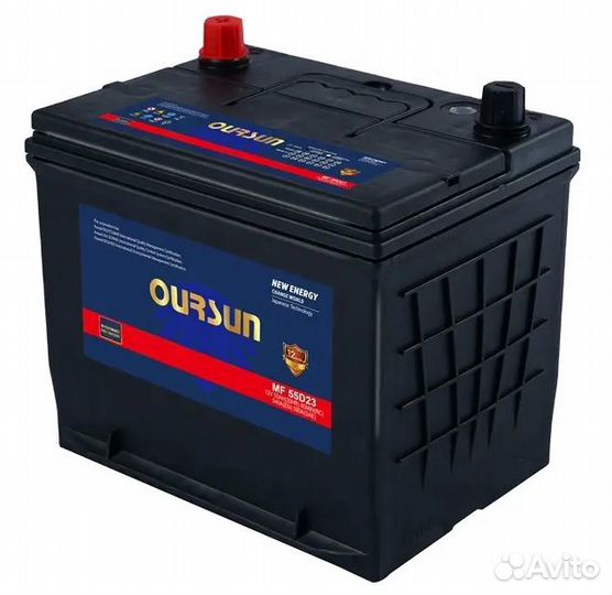 Японский аккумулятор OurSun 75d23l на Solaris