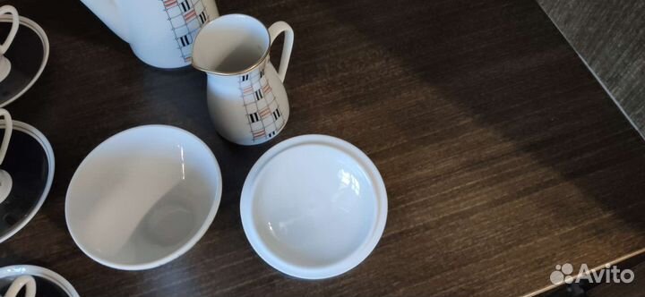 Кофейный сервиз клеточка Freiberger фарфор
