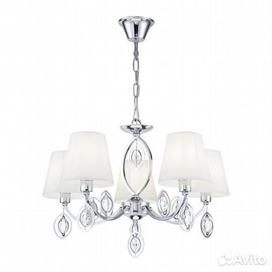 Люстра подвесная металл и текстиль в спальню