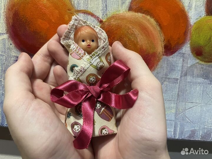 Пупсики в пеленочке с матрешками, девочка