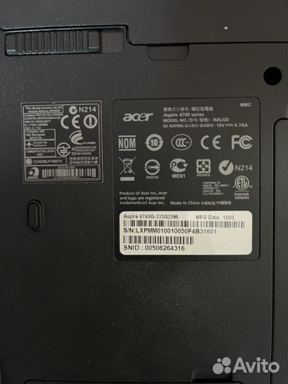 Ноутбук Acer aspire 4740