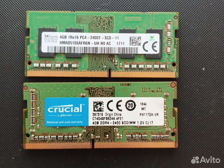 Планки Оперативной памяти ddr4 4gb 2400