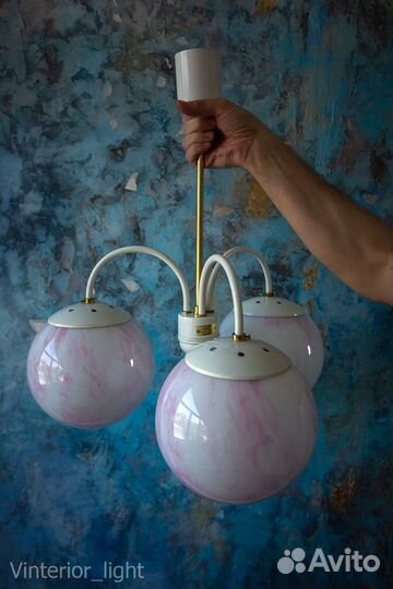 Винтажная белоснежная люстра Kamenicky Senov, 1970