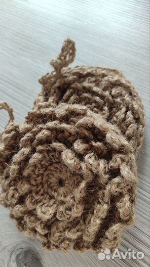 Мочалка ручной работы из джута