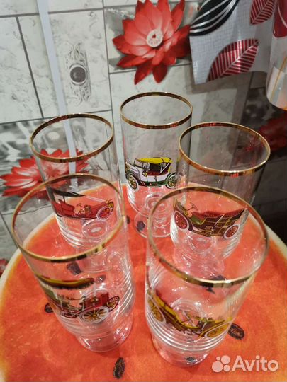 Фужеры стекло ссср(с рэтро авто)
