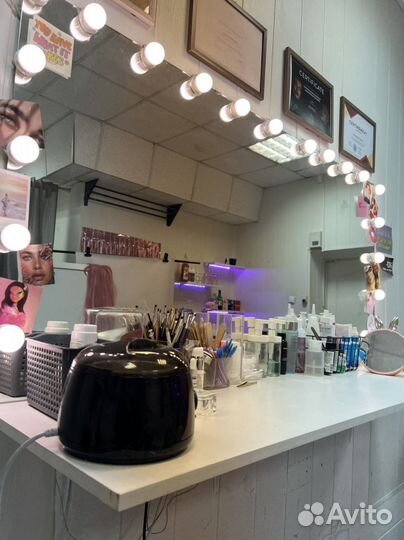 Гримёрное зеркало бровиста/визажиста. 2 зоны