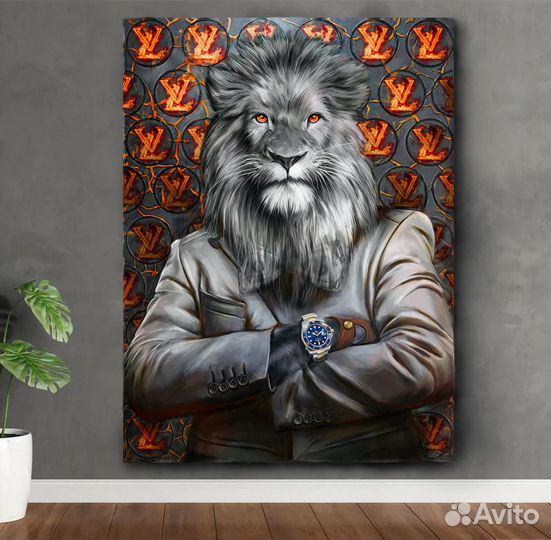 Картины на холсте тигр,лев современные
