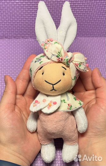 Мягкая игрушка зайка Трындычиха ручная работа