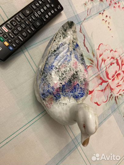 Фарфоровая масленка.Утка.Селезень. М.С.Кузнецова