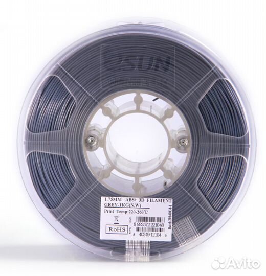 Пластик abs+ esun серый