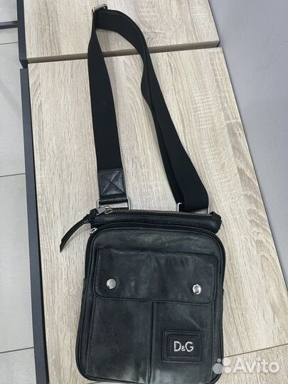 Мужская кожаная сумка бу GD оригинал