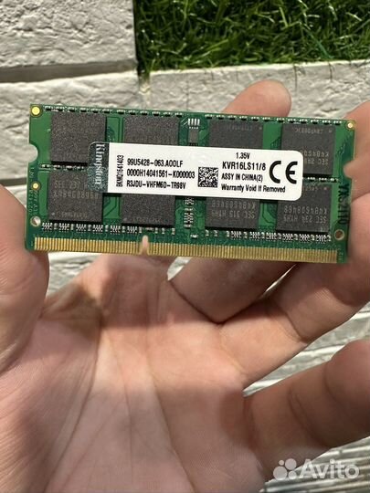 So-dimm ddr3l 8gb kingston 1.35v/1.5v для ноутбука