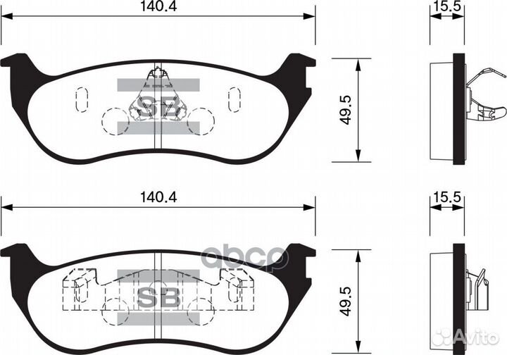 Колодки тормозные задние sangsin brake SP1445 S