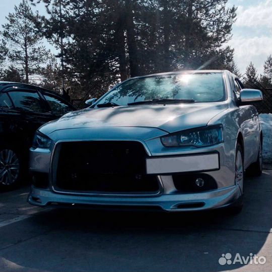 Юбка переднего бампера Зодиак для Лансер 10 Рестай