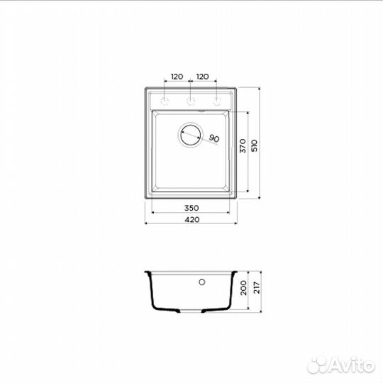 Кухонная мойка omoikiri Daisen 42-BL