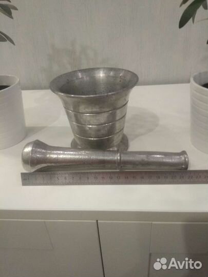 Алюминиевая ступка с пестиком коллекционная