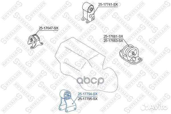 25-17794-SX подушка двигателя передняя Nissan