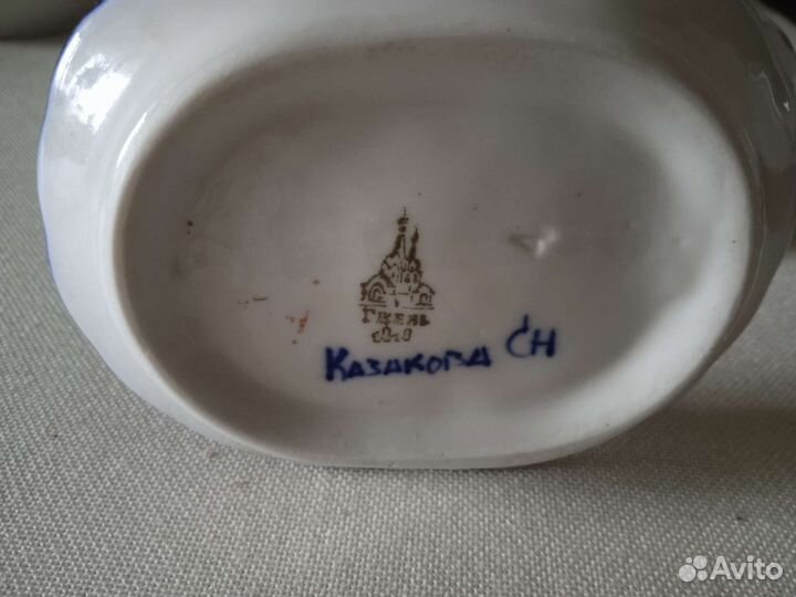 Гжель. Набор для специй и статуэтка