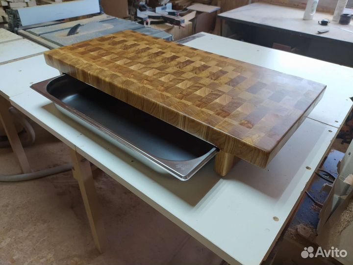 Разделочная торцевая доска с гастроемкостью