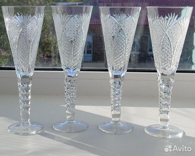 Фужеры, 6 шт., хрусталь