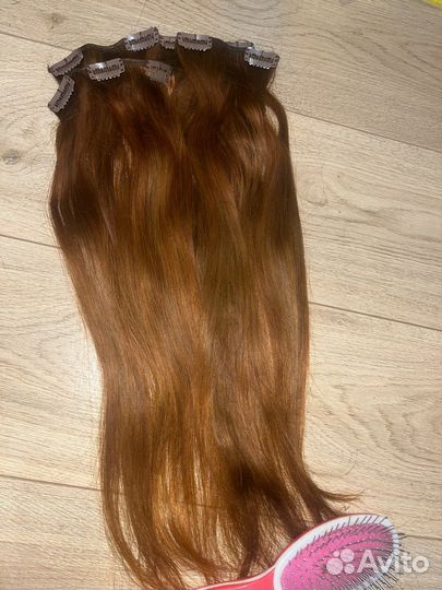 Волосы на заколках натуральные