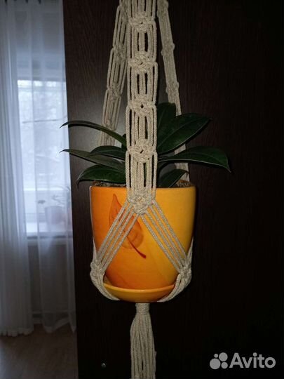 Кашпо для цветов подвесное макраме