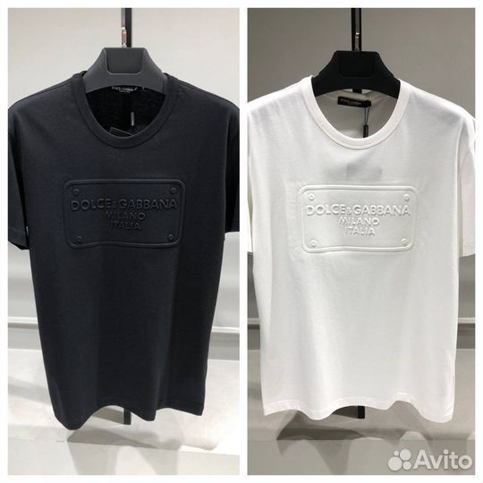 Футболка DG 2023 выпуклый принт бел/черн