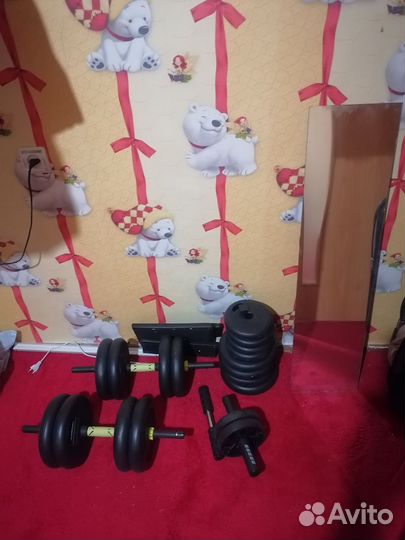 Скамья для жима со стойками и штангой