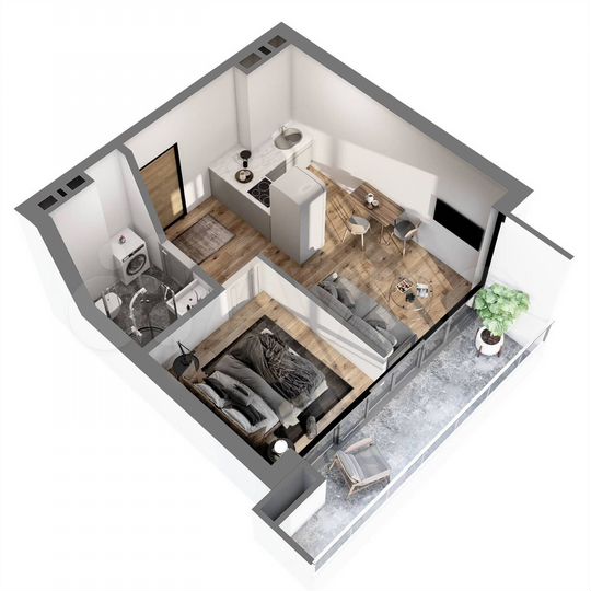 1-к. апартаменты, 38,7 м², 6/8 эт.