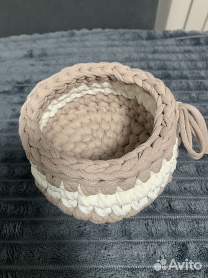 Корзина из трикотажной пряжи