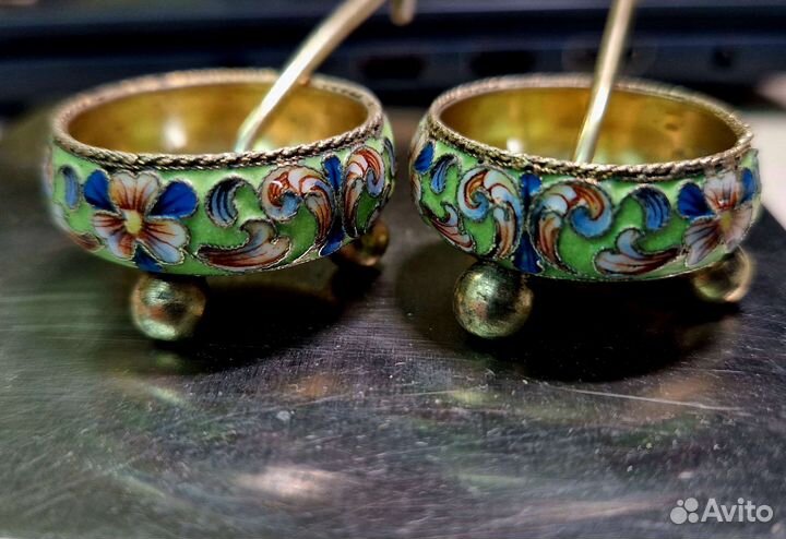 Солонки. Серебро 84проба. Эмали