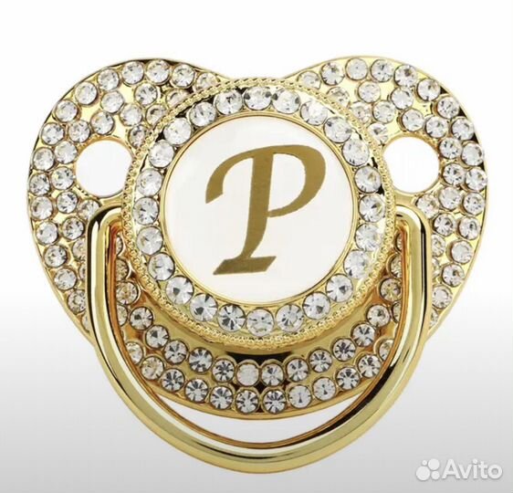 Соска пустышка в стразах именная