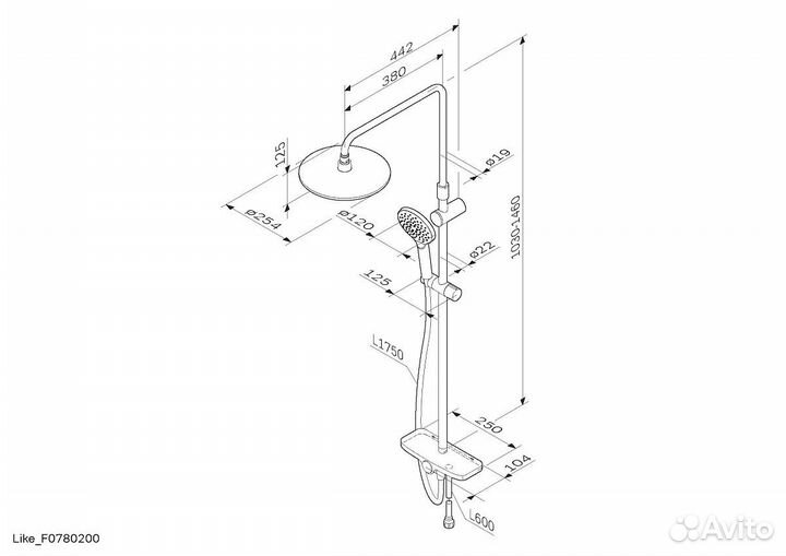 Душевая колонна AM.PM Like F0780200