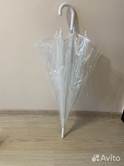 Зонт трость прозрачный