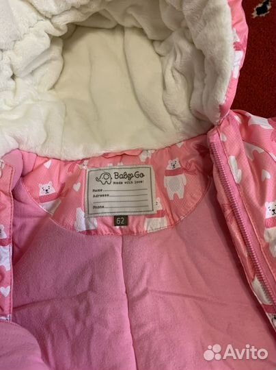 Зимний комбинезон для девочки 62