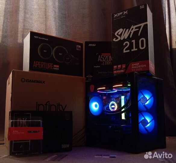 Игровой компьютер Ryzen 5 Rx 6600 16gb ram