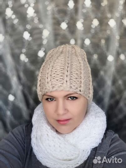 Шапка вязаная ручная работа