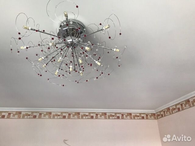 Люстра дизайнерская потолочная серебристая хром