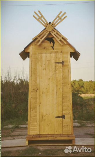 Дачный туалет деревянный с установкой KKU