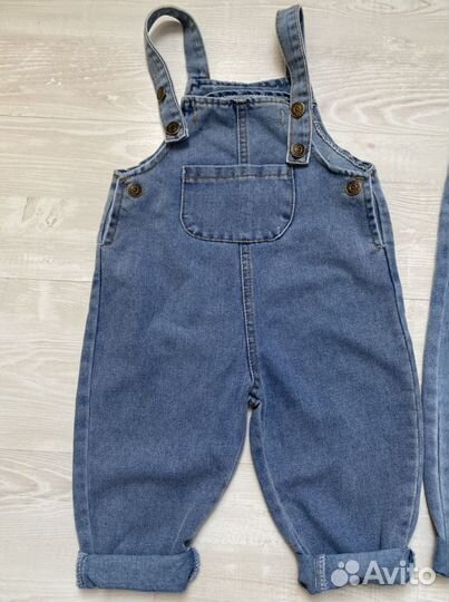 Детский джинсовый комбинезон и джинсы 86-92