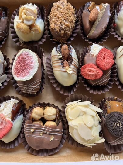 Финики/сухофрукты в шоколаде с кешью