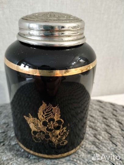 Винтажная баночка из кобальтового стекла