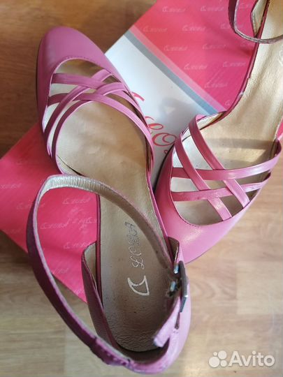 Туфли открытые роза натур.кожа 38р