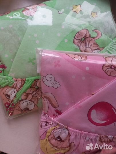 Постельное белье в детскую кроватку, на резинке