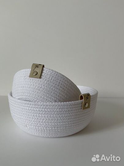 Корзина интерьерная из холопкового шнура