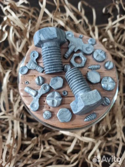 Банка для хранения с декором из полимерной глины