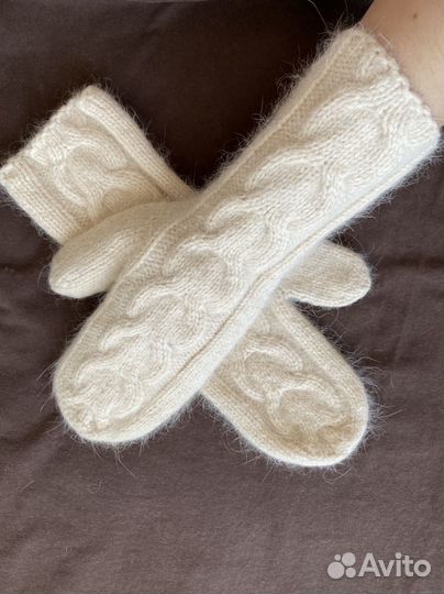 Варежки из пуха норки