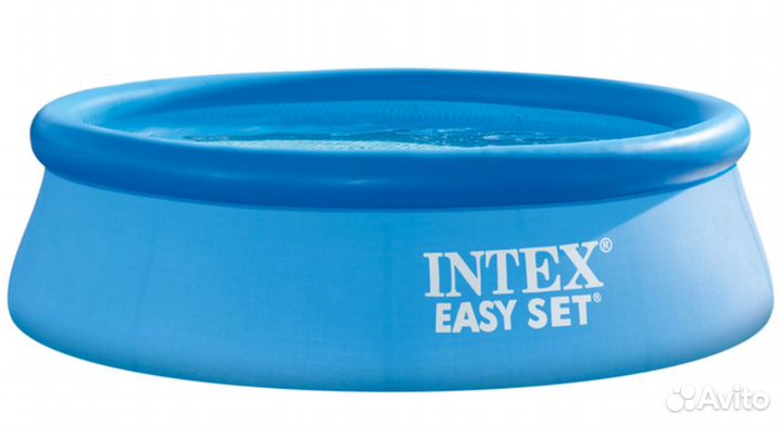 Бассейн с надувным кольцом 244х76 см, intex 28110