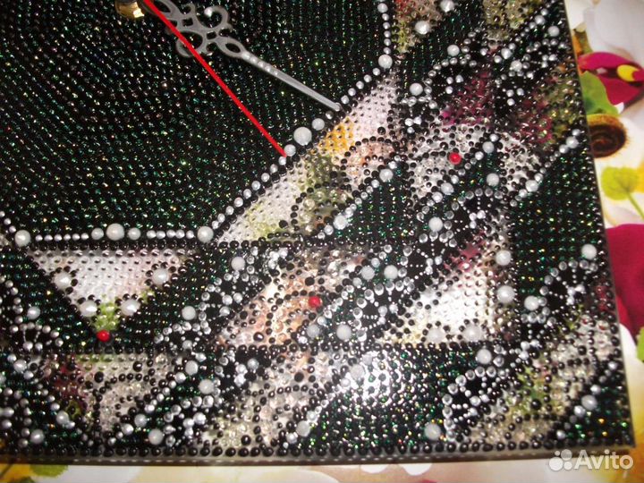 Часы настенные стеклянные ручная роспись